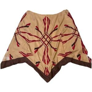 Victor Costa Occasion handkerchief hem brown and red skirt size 2x